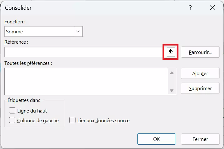 Le menu « Consolider » dans Excel