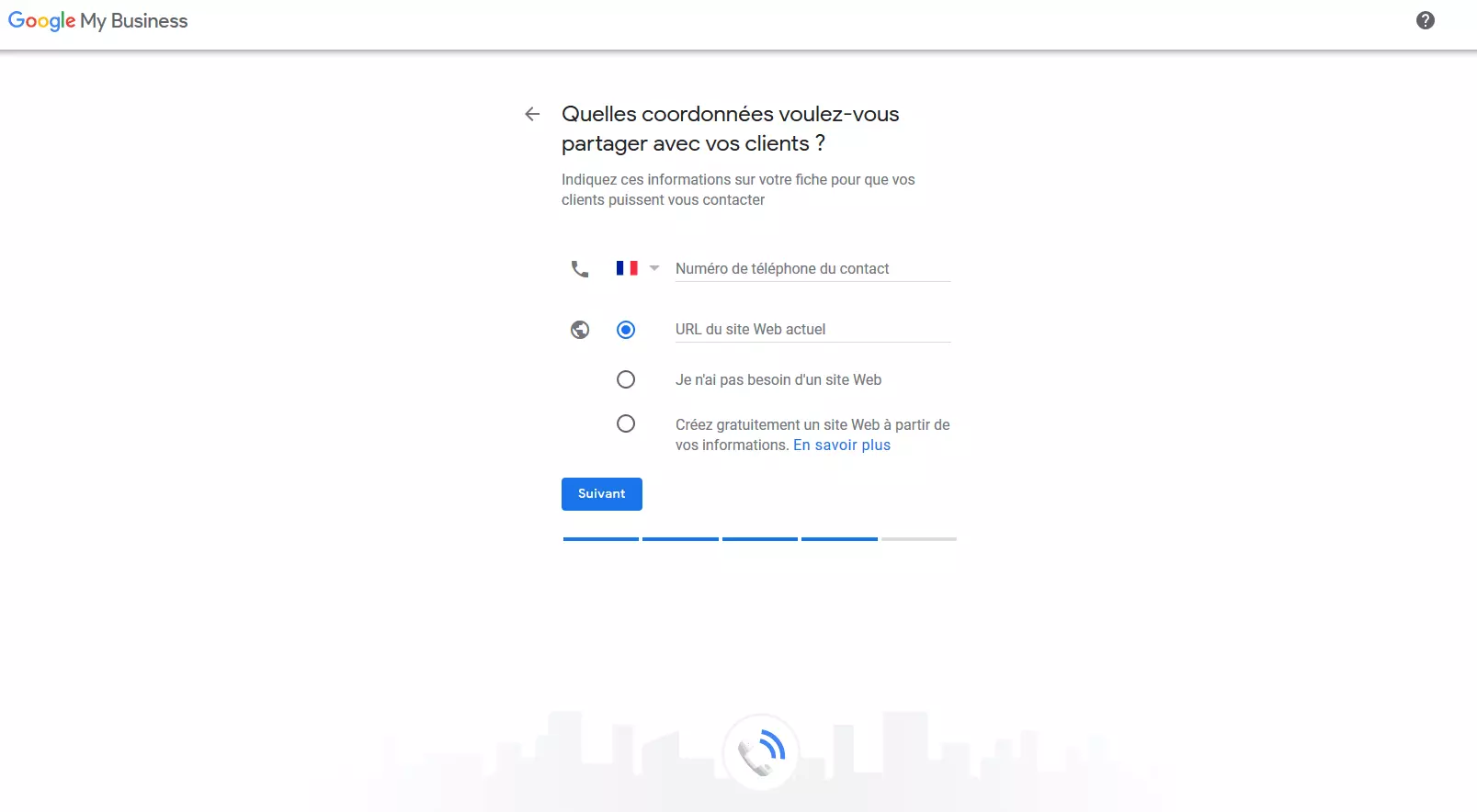 Google My Business : sélection des modalités de contact