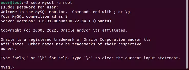 Se connecter à MySQL dans le terminal Ubuntu