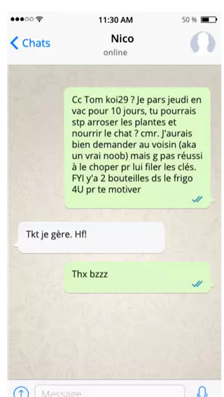 Langage texto : aperçu des abréviations sms utilisées sur WhatsApp