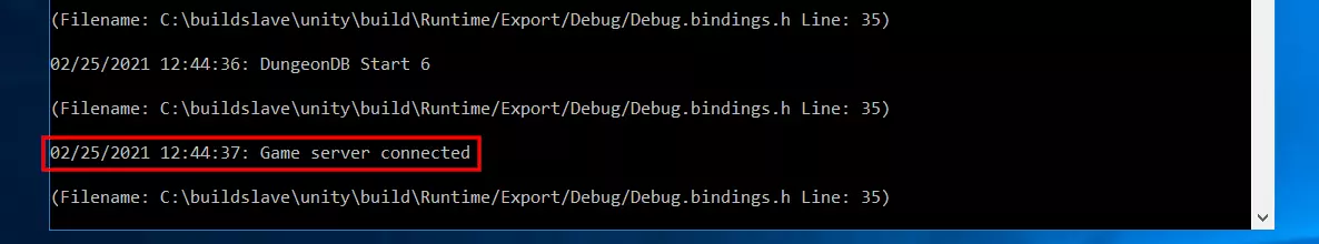 Invite de commandes de Windows : démarrage réussi du serveur Valheim