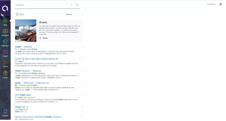 Résultats de recherche pour « océan » avec Qwant Junior