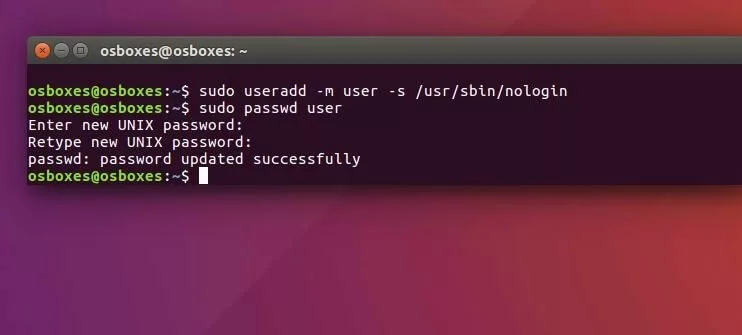 Terminal Ubuntu : création d’un compte utilisateur