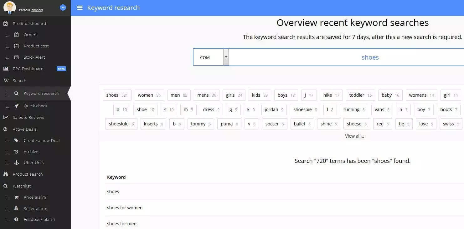 Uberseller : Keyword Research