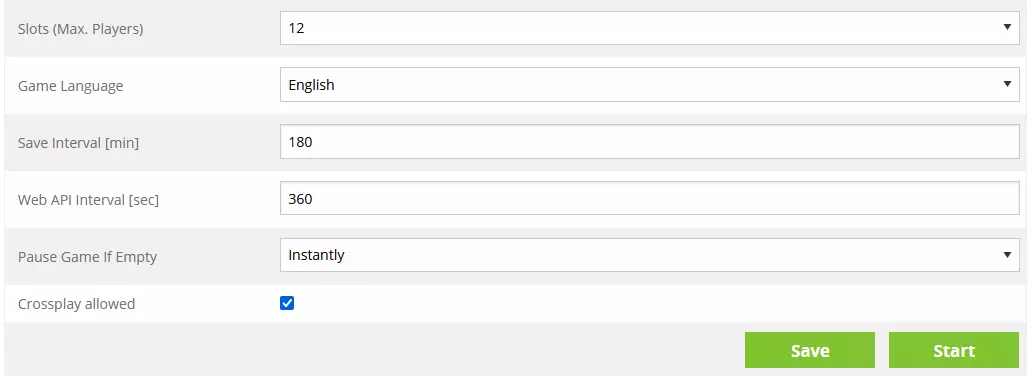 Démarrer le serveur FS25 via l’interface Web