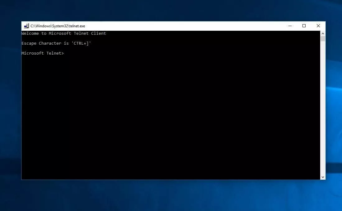 Client Telnet sous Windows 10