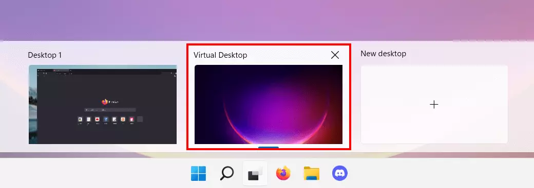 Sélection du bureau dans Windows 11