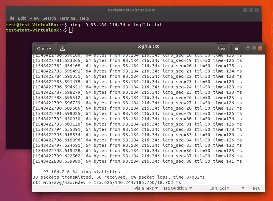 Ping en continu avec horodatage