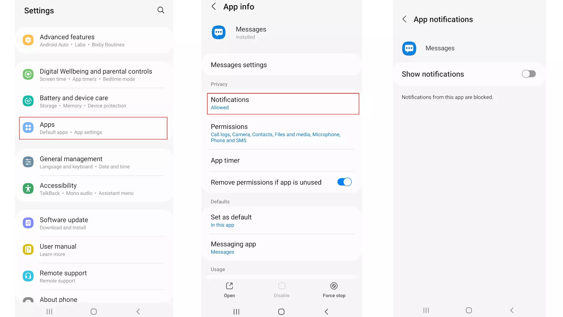 Les paramètres de notification des applications sous Android