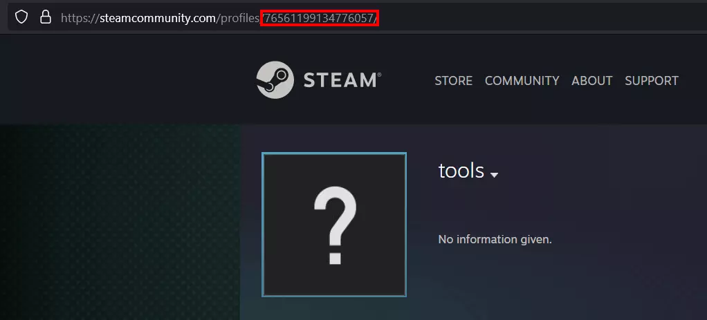 Adresse dans le navigateur avec Steam ID