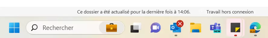 Barre d’état d’Outlook : statut « Travail hors connexion »