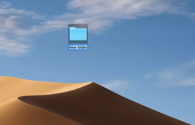 Exemple de dossier sur le bureau macOS