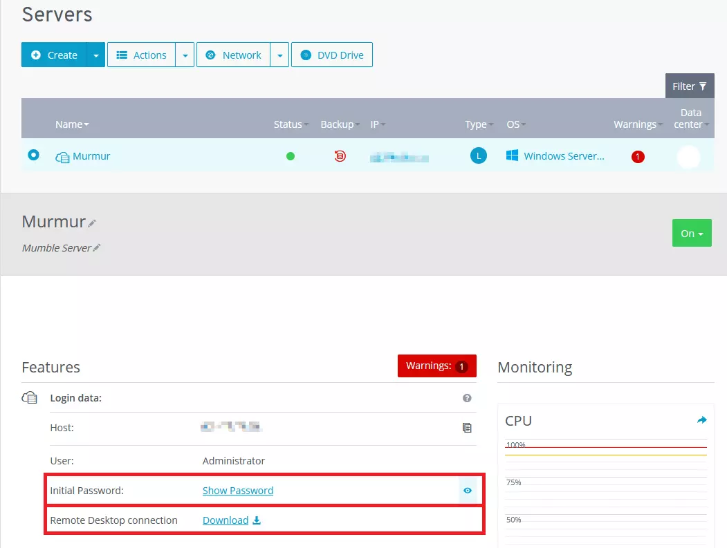 Cloud Panel de IONOS