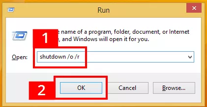 Commande shutdown dans la boîte de dialogue « Exécuter » de Windows 8