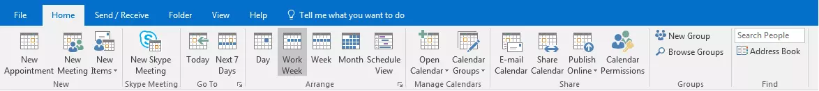 Onglet « Accueil » de la barre d’outil dans Microsoft Outlook.