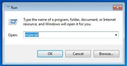 Windows 8 : exécution du service ncpa.cpl.