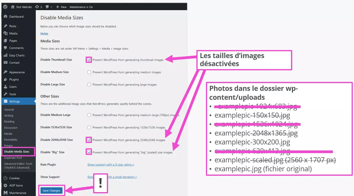 Supprimer la taille d’image WordPress par défaut à l’aide d’un plugin