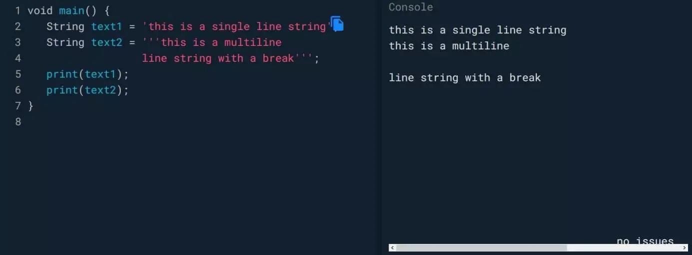 Apprendre à programmer avec DART : texte simple ou multiligne