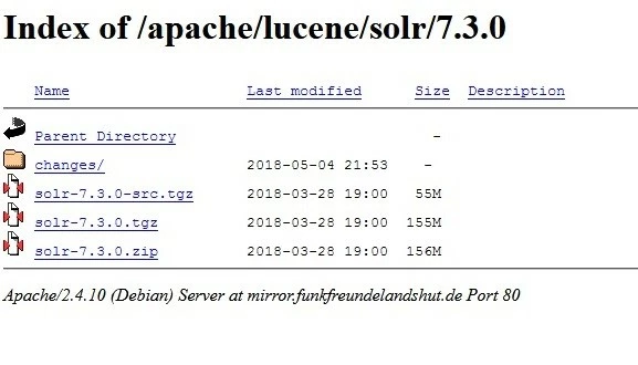 Index des paquets Solr-Download