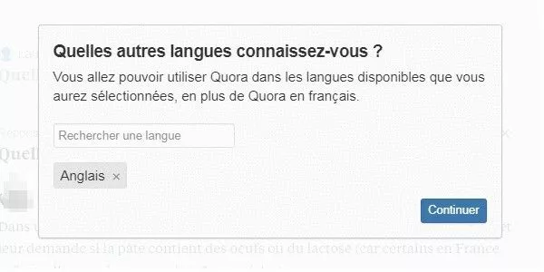 Fin de votre paramétrage pour votre profil Quora