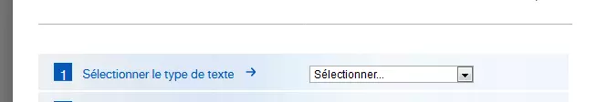 Capture d’écran Scolarius : sélectionner le type de texte