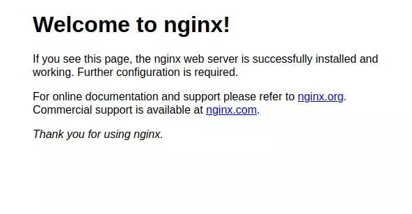 Message de bienvenue d’un serveur Web Nginx dans le navigateur