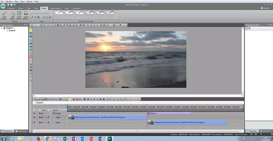 Interface utilisateur de VSDC Free Video Editor