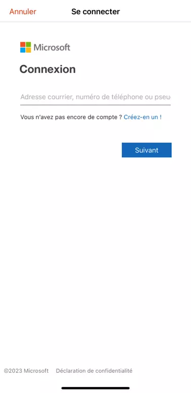 Se connecter à Microsoft Office sur un smartphone iOS