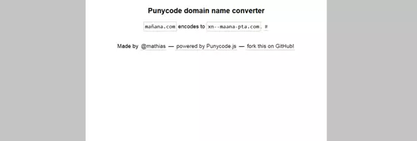 Le convertisseur Punycode de Mathias Bynens basé sur punycode.js