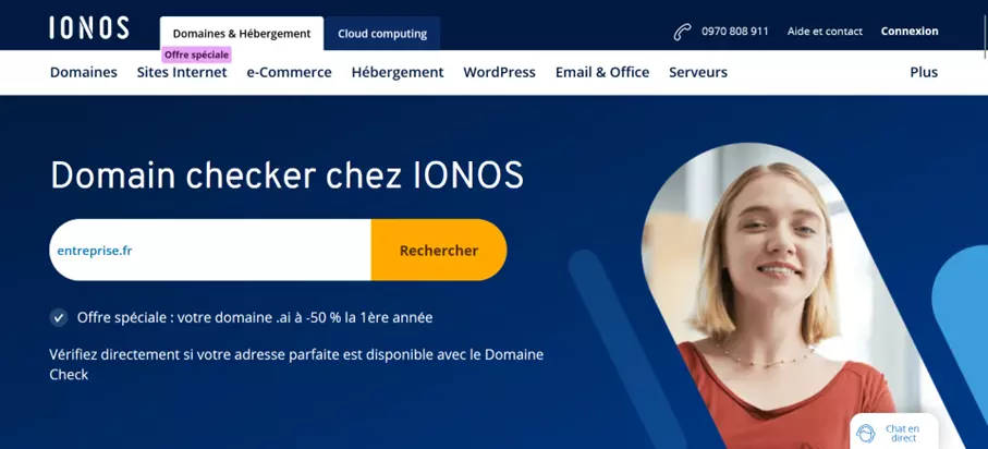 Outil Domain Check de IONOS