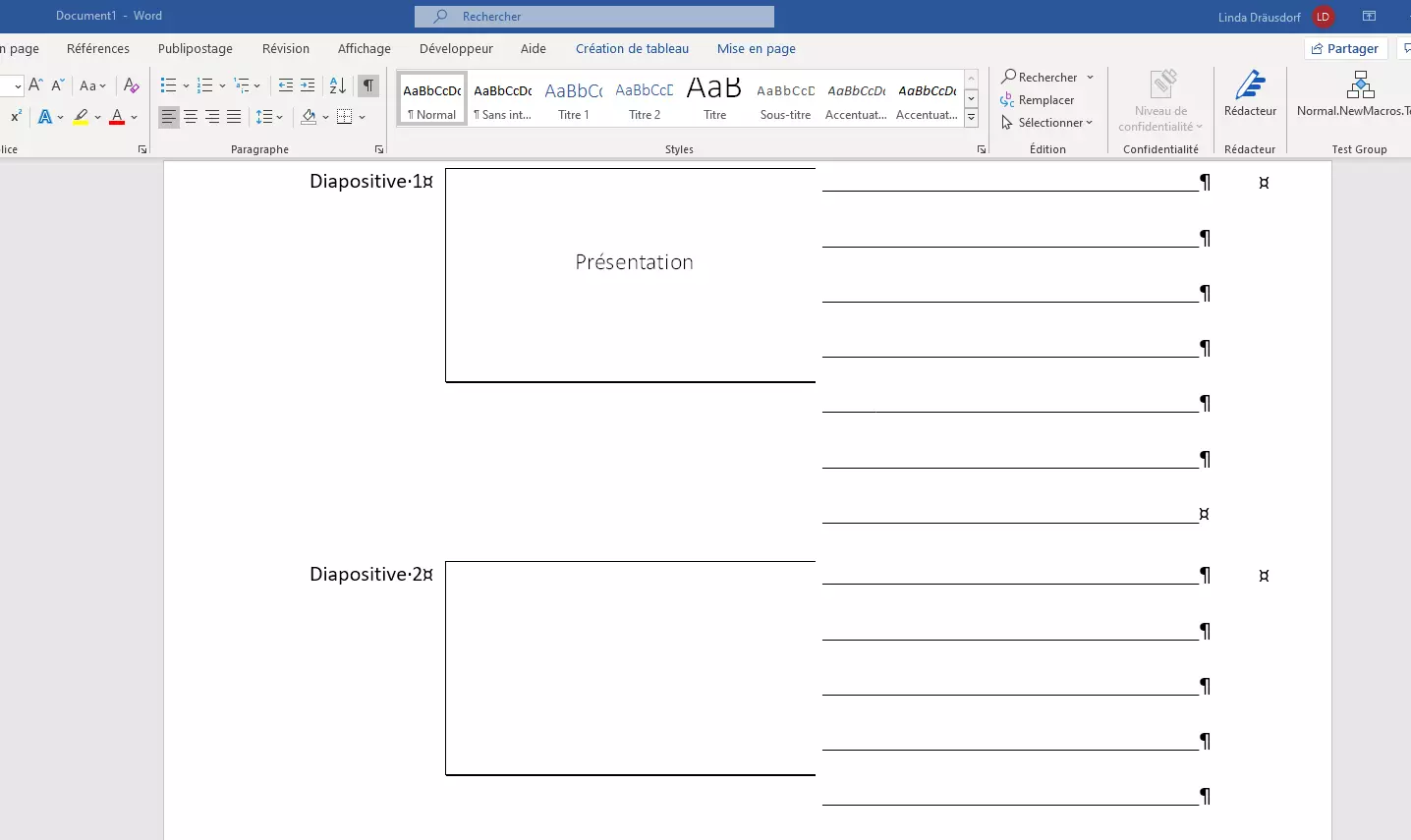 Importer une présentation PowerPoint avec notes dans Microsoft Word