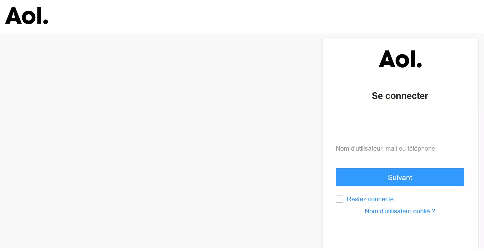 AOL : espace de connexion