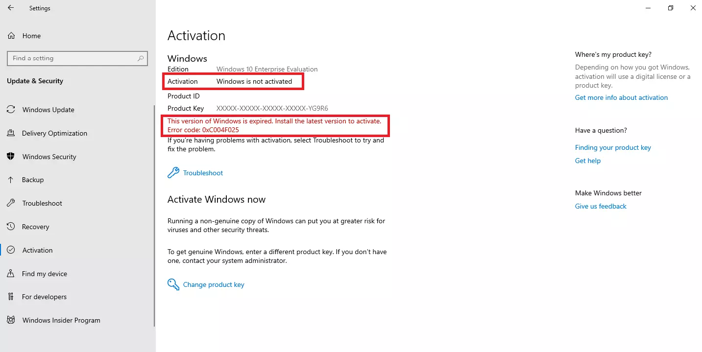 Windows 10 : informations d‘activation