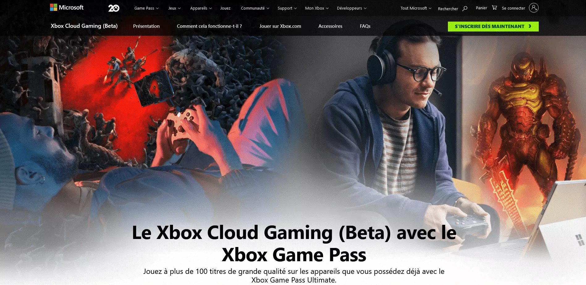 Capture d’écran du site Xbox