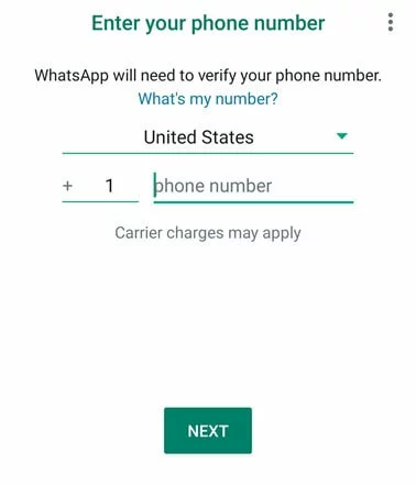 Saisissez le numéro de téléphone pour vérifier WhatsApp