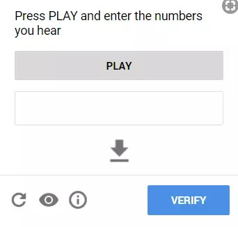 Captcha audio de Google