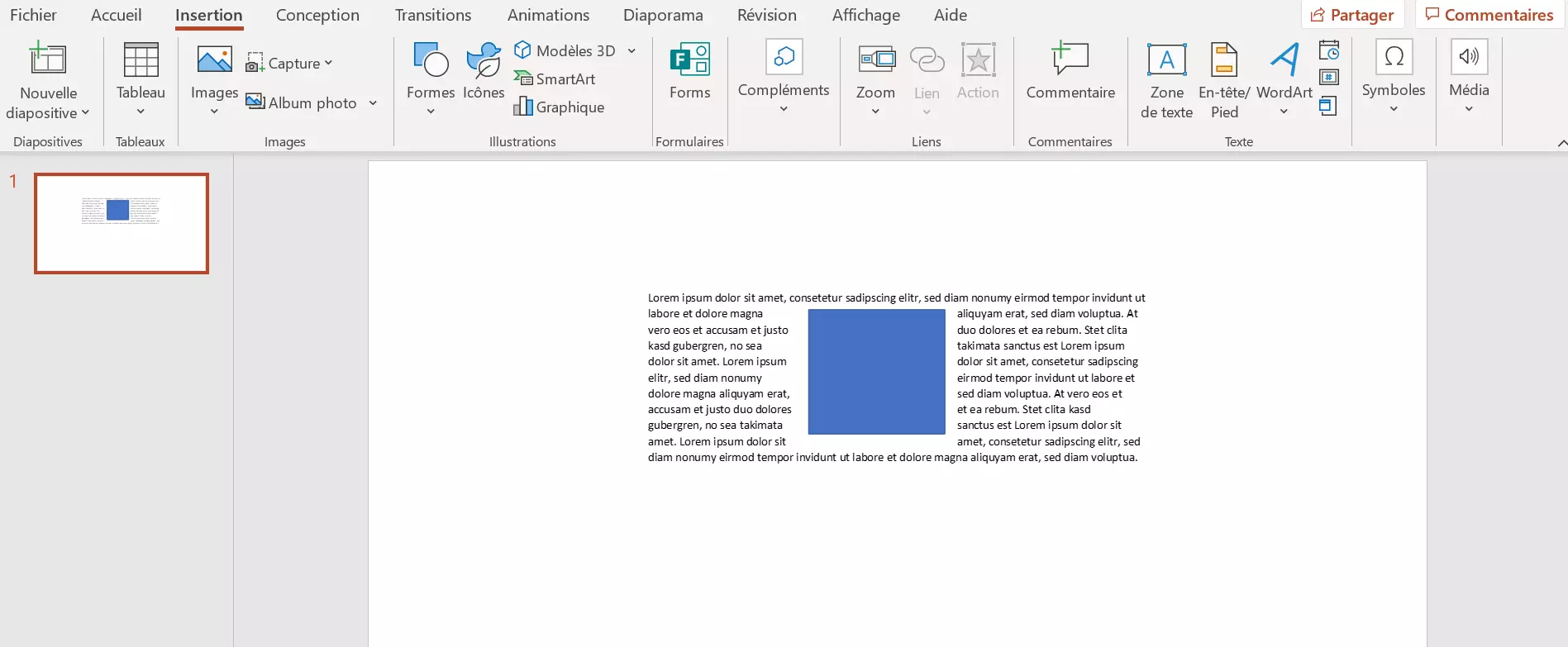 Placer un texte autour d’une image dans Powerpoint 