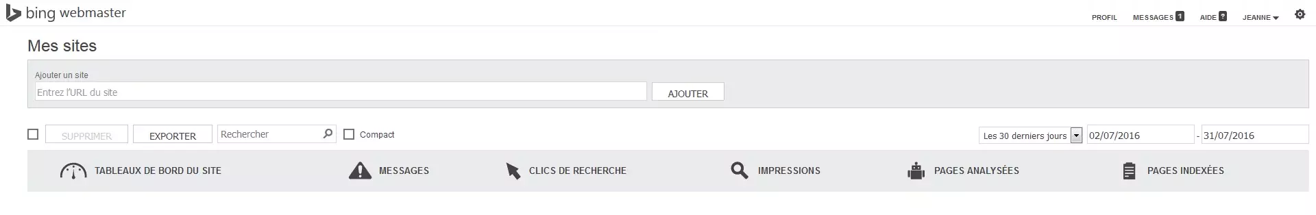 Démarrer l’outil Bing pour webmasters