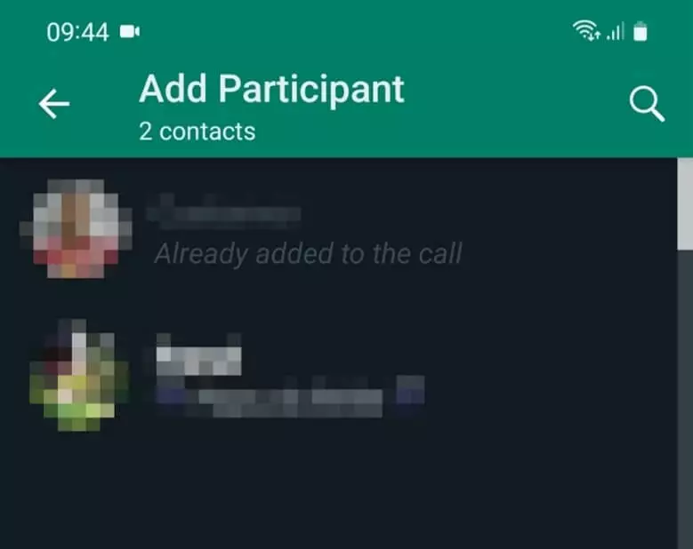 WhatsApp : recherchez un autre contact avec la fonction recherche et ajoutez-le en cliquant dessus