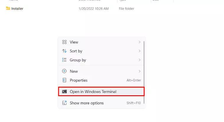 Menu contextuel Windows dans le répertoire Edge