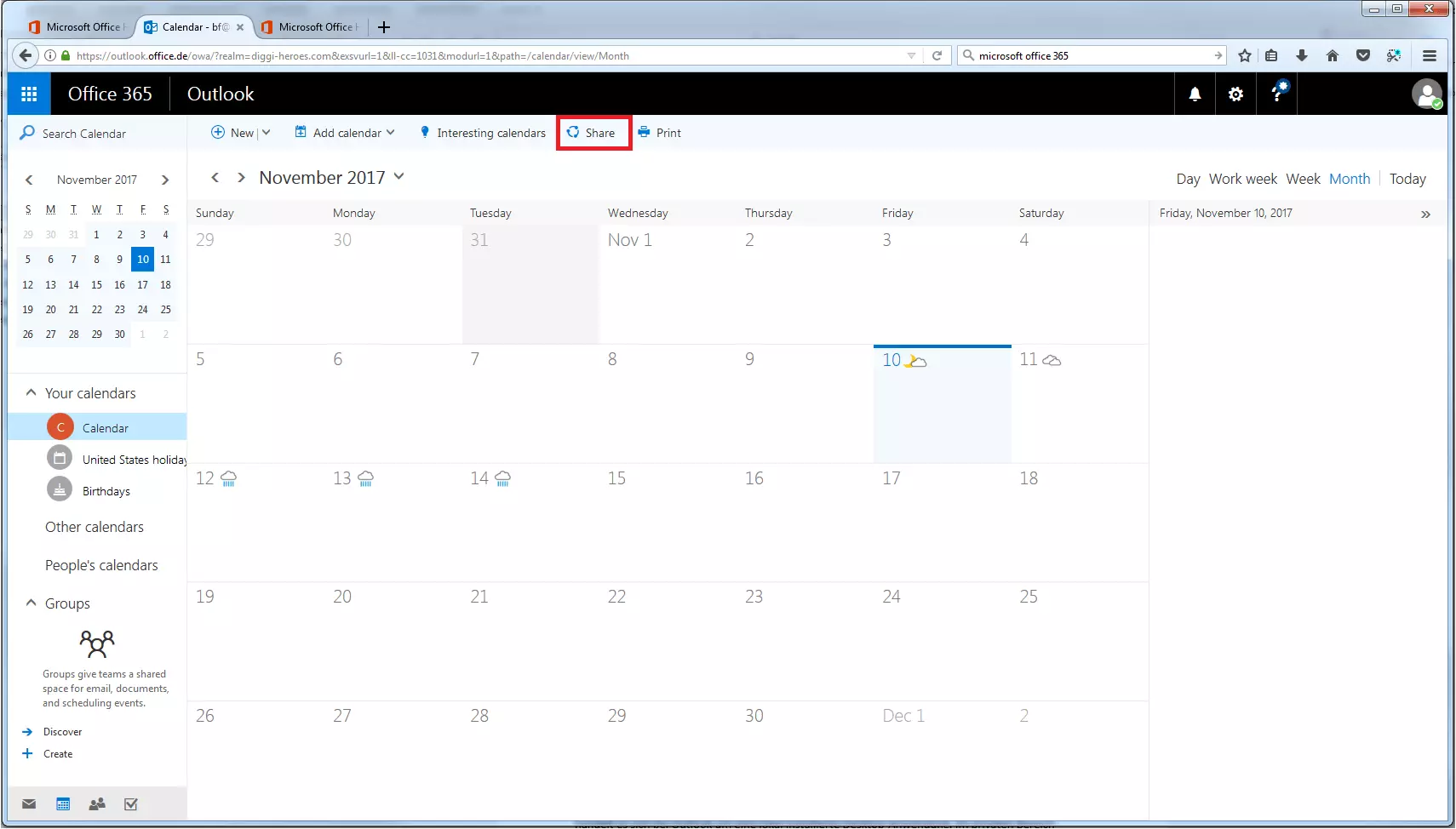 Microsoft 365 : l’application Calendrier.