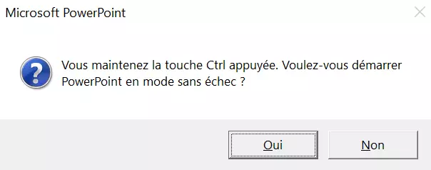 Restaurer un PowerPoint : mode sans échec