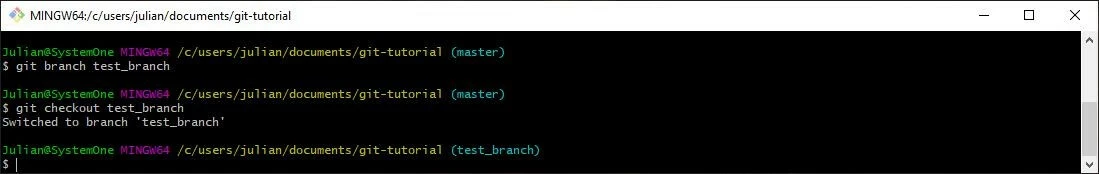 Tutoriel Git : changement de branche à l’aide de Git-Bash