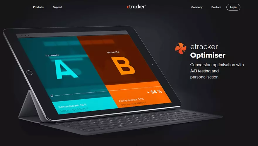 etracker Optimiser pour les tests A/B de sites Web