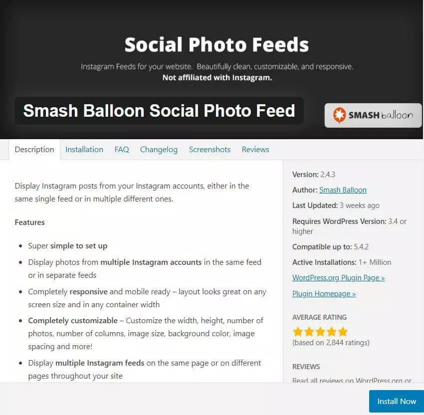 Plugin Instagram Smash Balloon Social Photo Feed