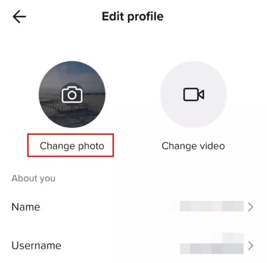 Modifier la photo de profil TikTok