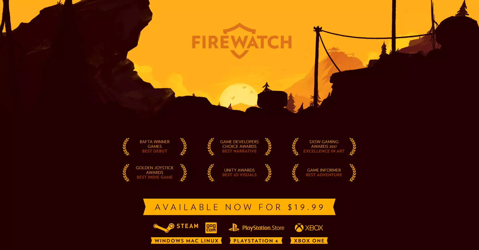 Capture d’écran du site firewatchgame.com pendant le défilement.