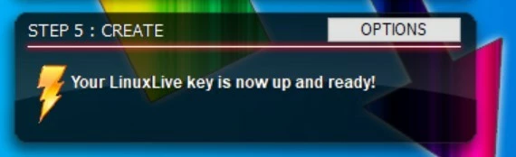 LinuxLive USB Creator : notification de réussite