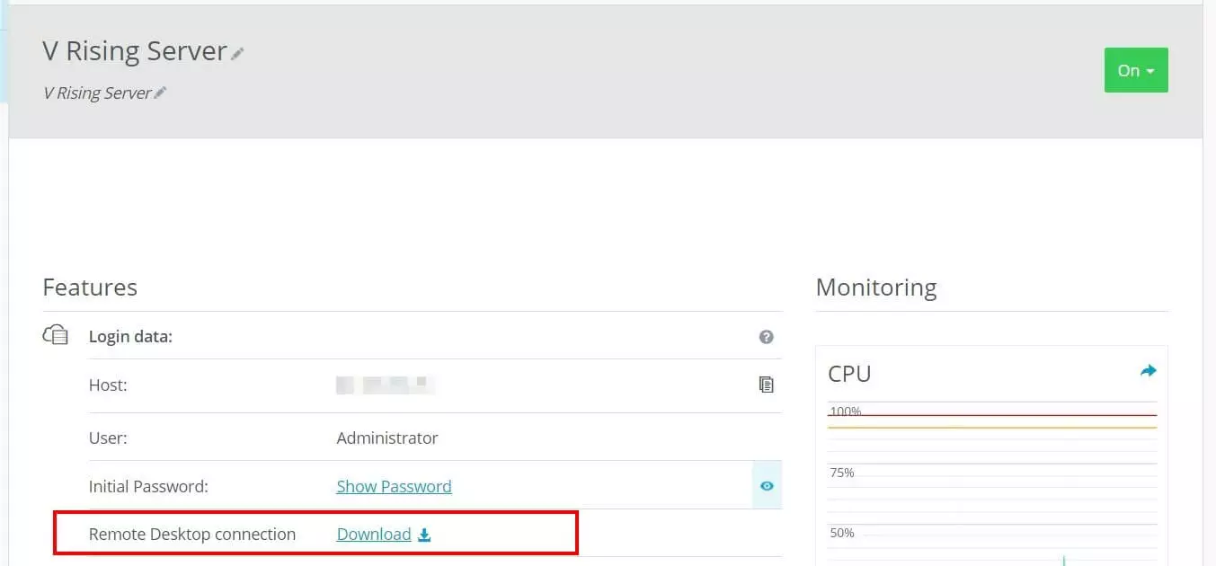 Connexion au bureau à distance : configuration via le Cloud Panel de IONOS