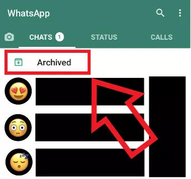 Capture d’écran Android de la mention « Archivée » de WhatsApp